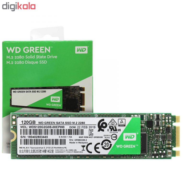 اس اس دی اینترنال وسترن دیجیتال مدل GREEN WDS120G2G0B ظرفیت 120 گیگابایت